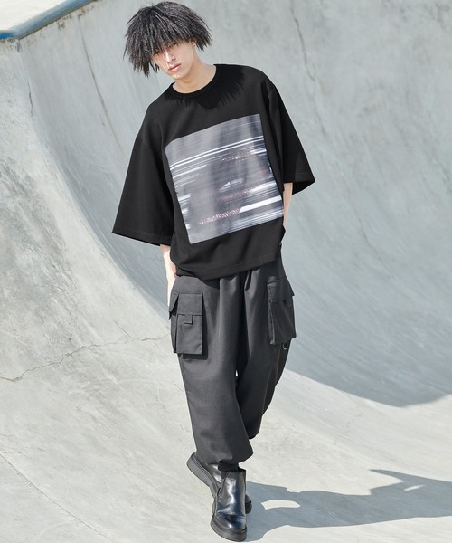 act'm(アクトム)の「アートフォトプリント ビッグシルエット半袖Tシャツ(Tシャツ/カットソー・メンズ・ホワイト/ブラック・S/M/L)」の6枚目の写真