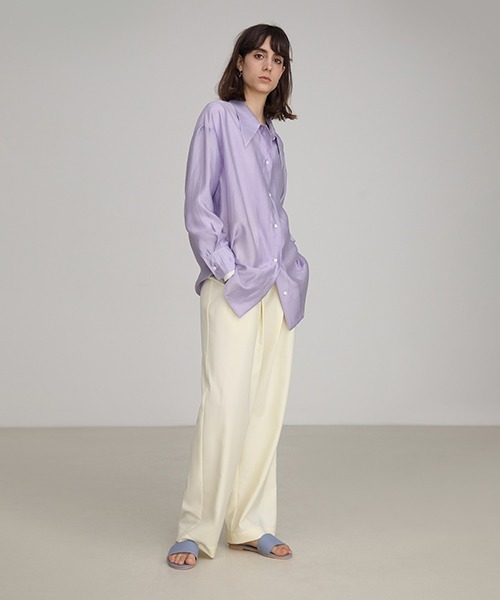 UNSPOKEN（アンスポクン）の「【UNSPOKEN】Big silhouette dress shirt FAZ19314chw（シャツ/ブラウス・レディース・ライトパープル・L/S/M）」の5枚目の写真