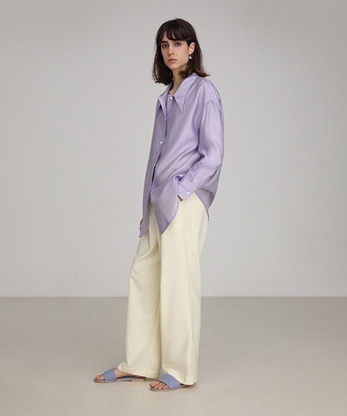 UNSPOKEN（アンスポクン）の「【UNSPOKEN】Big silhouette dress shirt FAZ19314chw（シャツ/ブラウス・レディース・ライトパープル・L/S/M）」の4枚目の写真