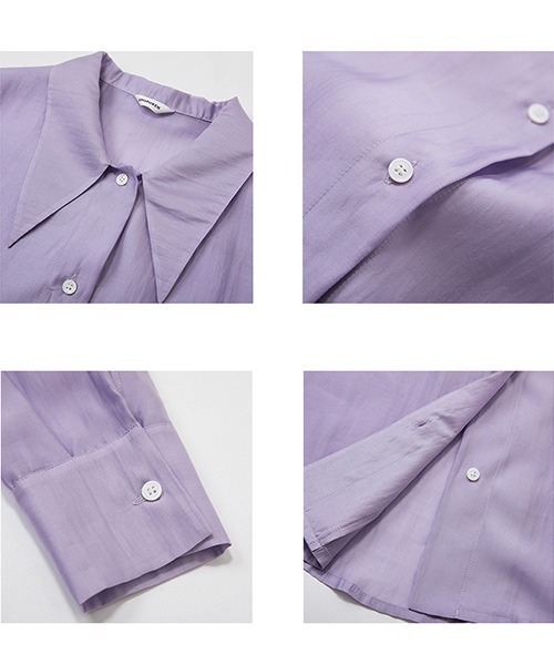 UNSPOKEN（アンスポクン）の「【UNSPOKEN】Big silhouette dress shirt FAZ19314chw（シャツ/ブラウス・レディース・ライトパープル・L/S/M）」の12枚目の写真