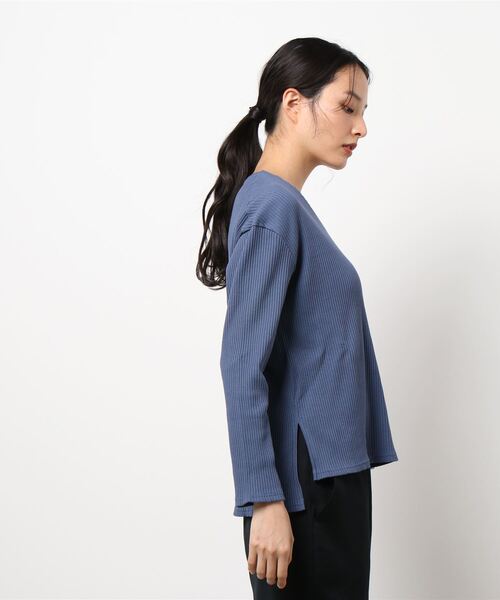 PICCIN（ピッチン）の「Vネックリブカットソー（Tシャツ/カットソー・レディース・ホワイト/ピンク/ブルーグレー・M）」の15枚目の写真