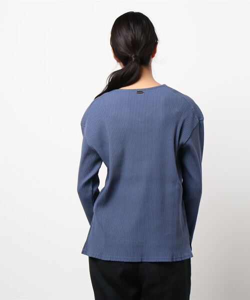 PICCIN（ピッチン）の「Vネックリブカットソー（Tシャツ/カットソー・レディース・ホワイト/ピンク/ブルーグレー・M）」の5枚目の写真