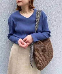 PICCIN | Vネックリブカットソー(Tシャツ/カットソー)