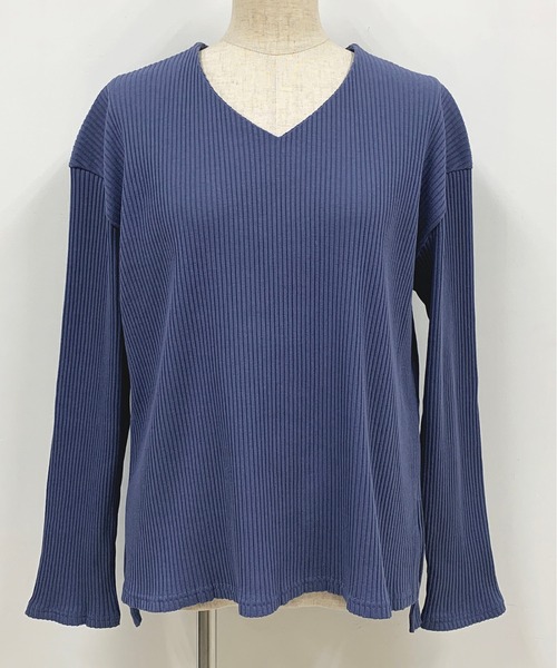 PICCIN（ピッチン）の「Vネックリブカットソー（Tシャツ/カットソー・レディース・ホワイト/ピンク/ブルーグレー・M）」の12枚目の写真