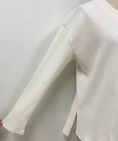 PICCIN（ピッチン）の「Vネックリブカットソー（Tシャツ/カットソー・レディース・ホワイト/ピンク/ブルーグレー・M）」の16枚目の写真