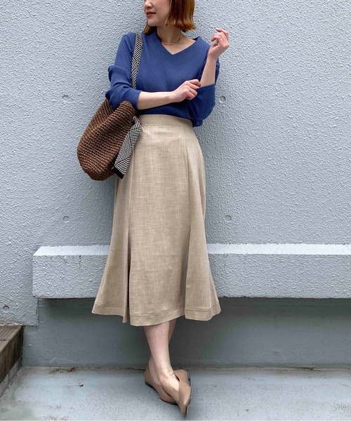 PICCIN（ピッチン）の「Vネックリブカットソー（Tシャツ/カットソー・レディース・ホワイト/ピンク/ブルーグレー・M）」の21枚目の写真