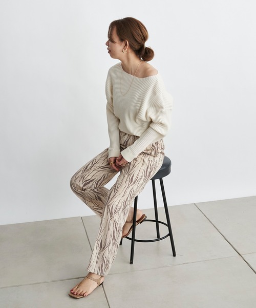 DouDou(ドゥドゥ)の「ゼブラ柄プリントパンツ(その他パンツ・レディース・ベージュ/ブラウン・FREE)」の19枚目の写真