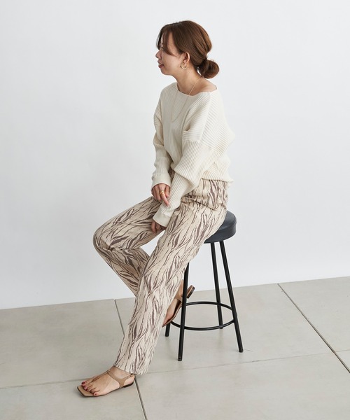 DouDou(ドゥドゥ)の「ゼブラ柄プリントパンツ(その他パンツ・レディース・ベージュ/ブラウン・FREE)」の20枚目の写真