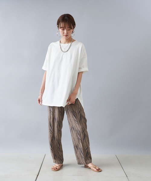 DouDou(ドゥドゥ)の「ゼブラ柄プリントパンツ(その他パンツ・レディース・ベージュ/ブラウン・FREE)」の5枚目の写真