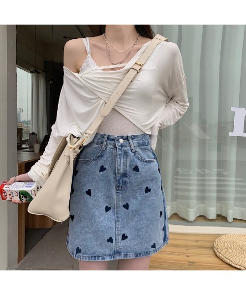 VIBGYOR Women（ヴィブジョー　ウィメン）の「【CHW】ハート刺繍デニムミニスカート（デニムスカート・レディース・ライトブルー・SMALL/MEDIUM）」の10枚目の写真