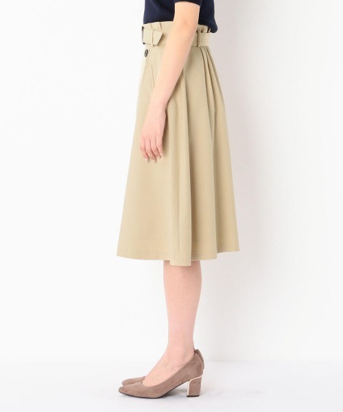 MEW'S REFINED CLOTHES（ミューズリファインドクローズ）の「ウォッシャブルトレンチフレアスカート（スカート・レディース・ネイビー/ライトグリーン/ベージュ・MEDIUM）」の7枚目の写真