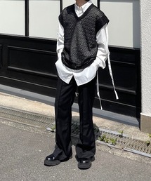 Chikashitsu + | 【Chikashitsu +】center press flare pants(スラックス)