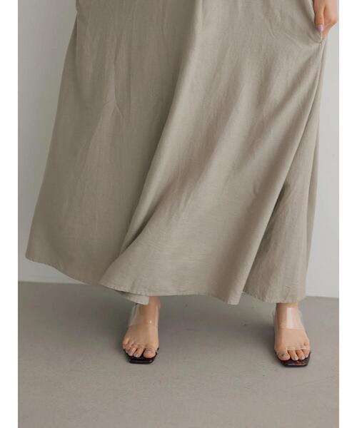 AMERICAN HOLIC（アメリカンホリック）の「Vネックリネンブレンドフレアワンピース（ワンピース・レディース・ライトグレー/チャコールグレー/マスタード/ブルーグリーン・M/L）」の13枚目の写真