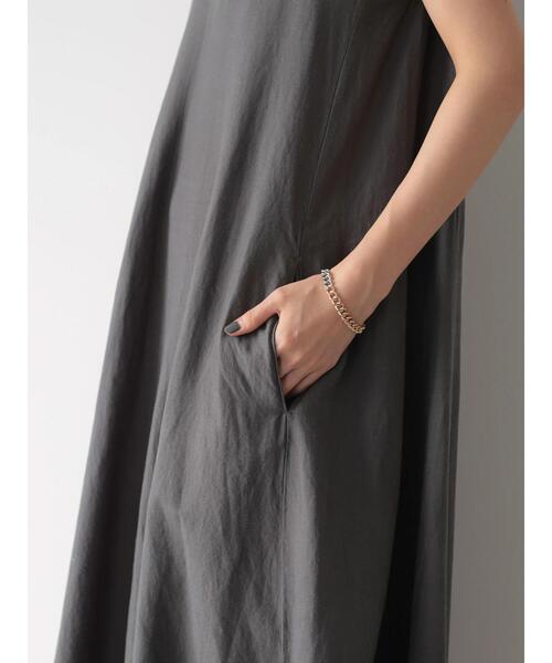 AMERICAN HOLIC（アメリカンホリック）の「Vネックリネンブレンドフレアワンピース（ワンピース・レディース・ライトグレー/チャコールグレー/マスタード/ブルーグリーン・M/L）」の19枚目の写真