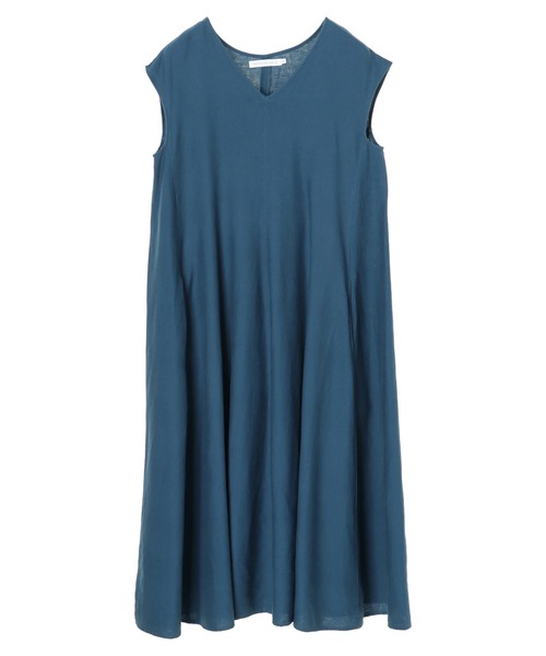 AMERICAN HOLIC（アメリカンホリック）の「Vネックリネンブレンドフレアワンピース（ワンピース・レディース・ライトグレー/チャコールグレー/マスタード/ブルーグリーン・M/L）」の6枚目の写真