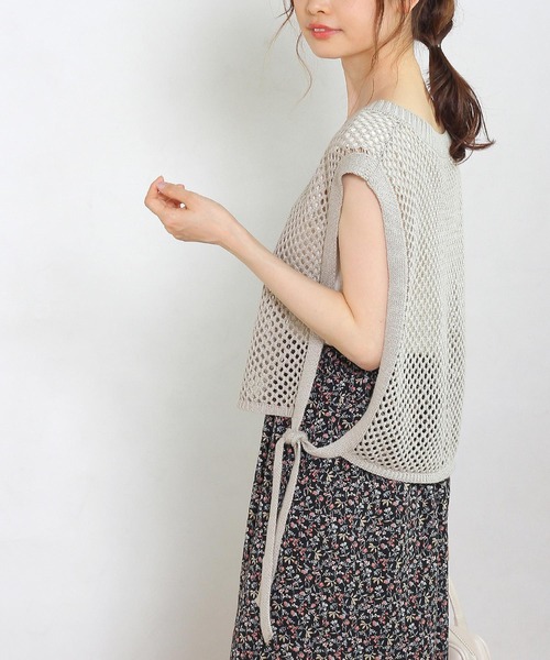 Crisp（クリスプ）の「メッシュニットベスト（ベスト・レディース・ブルー/アイボリー・FREE）」の14枚目の写真