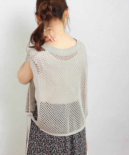 Crisp（クリスプ）の「メッシュニットベスト（ベスト・レディース・ブルー/アイボリー・FREE）」の15枚目の写真