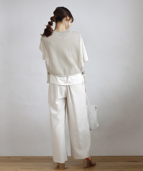 Crisp（クリスプ）の「メッシュニットベスト（ベスト・レディース・ブルー/アイボリー・FREE）」の17枚目の写真