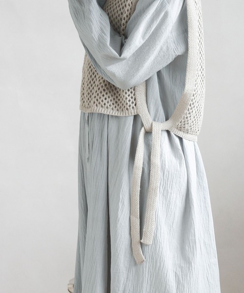 Crisp（クリスプ）の「メッシュニットベスト（ベスト・レディース・ブルー/アイボリー・FREE）」の10枚目の写真