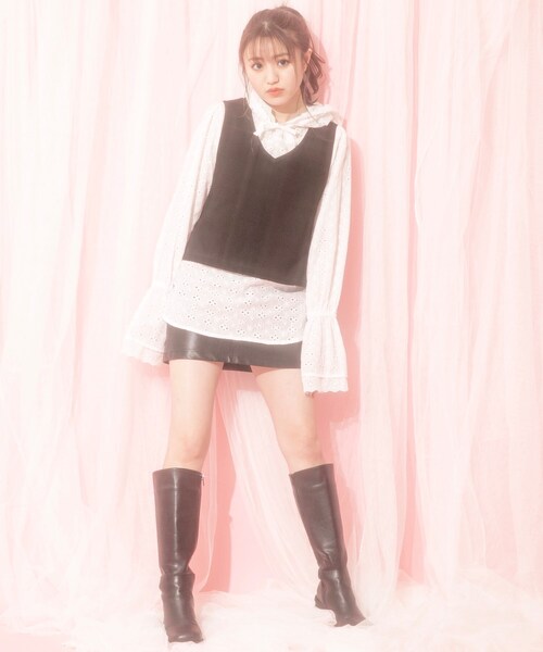 ◆cotton lacy blouse