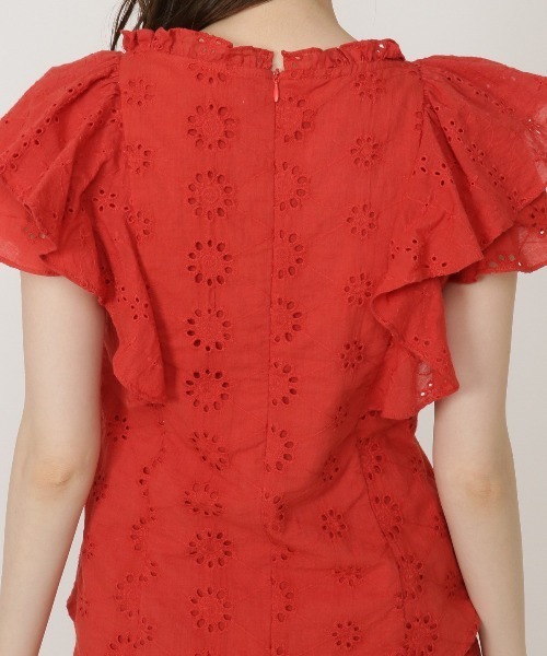 REDYAZEL（レディアゼル）の「コットンレース柄ドッキングブラウス（シャツ/ブラウス・レディース・ネイビー/レッド/オフホワイト・SMALL/MEDIUM）」の18枚目の写真
