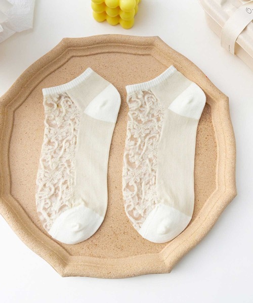 「kakko」(カッコ)の「レディース レースシースルー ショートソックス靴下(ソックス/靴下・レディース・A/B/C/D/E・FREE)」の4枚目の写真