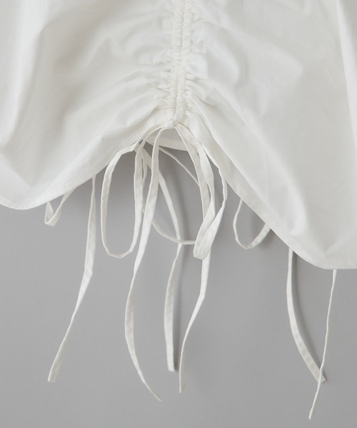 CIAOPANIC（チャオパニック）の「シャーリングスクエアブラウス（シャツ/ブラウス・レディース・オフホワイト/ブラック・FREE）」の6枚目の写真