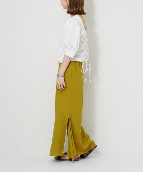 CIAOPANIC（チャオパニック）の「シャーリングスクエアブラウス（シャツ/ブラウス・レディース・オフホワイト/ブラック・FREE）」の17枚目の写真