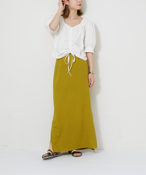 CIAOPANIC（チャオパニック）の「シャーリングスクエアブラウス（シャツ/ブラウス・レディース・オフホワイト/ブラック・FREE）」の18枚目の写真