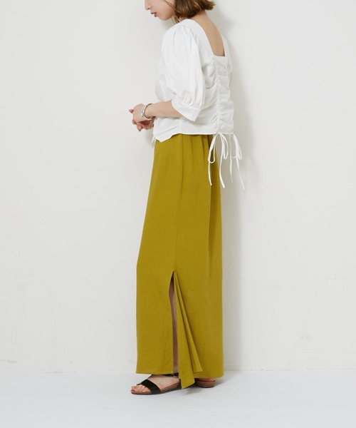 CIAOPANIC（チャオパニック）の「シャーリングスクエアブラウス（シャツ/ブラウス・レディース・オフホワイト/ブラック・FREE）」の16枚目の写真