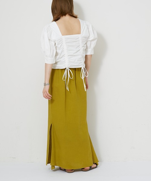 CIAOPANIC（チャオパニック）の「シャーリングスクエアブラウス（シャツ/ブラウス・レディース・オフホワイト/ブラック・FREE）」の15枚目の写真