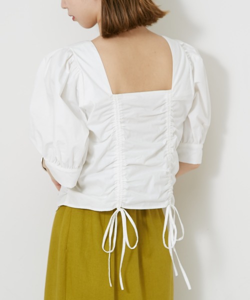 CIAOPANIC（チャオパニック）の「シャーリングスクエアブラウス（シャツ/ブラウス・レディース・オフホワイト/ブラック・FREE）」の20枚目の写真