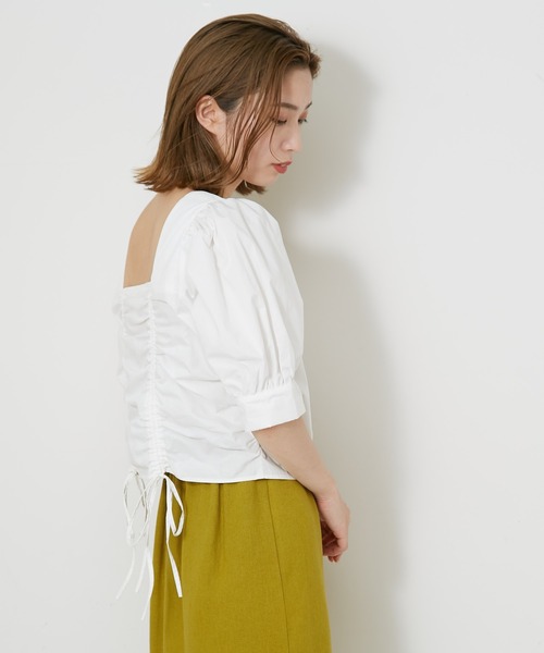 CIAOPANIC（チャオパニック）の「シャーリングスクエアブラウス（シャツ/ブラウス・レディース・オフホワイト/ブラック・FREE）」の19枚目の写真