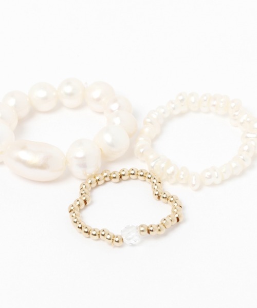 Me%（ミィパーセント）の「☆3点セット☆タンスイパールSETリング（リング・レディース・ホワイト・FREE）」の3枚目の写真