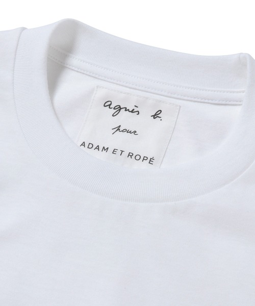 agnes b.(アニエスベー)の「【agnes b. pour ADAM ET ROPE'】BOX LOGO T-SHIRT(Tシャツ/カットソー・レディース・ホワイト/ブラック・M)」の9枚目の写真