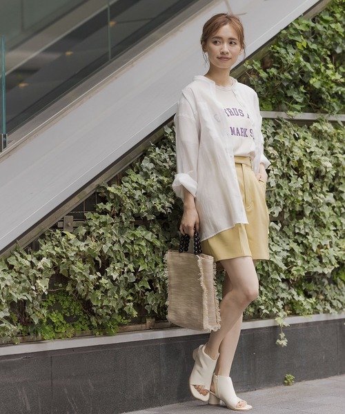 mysty woman（ミスティウーマン）の「センタープレスショートパンツ 958780（その他パンツ・レディース・イエロー/アイボリー/モカ・FREE）」の9枚目の写真