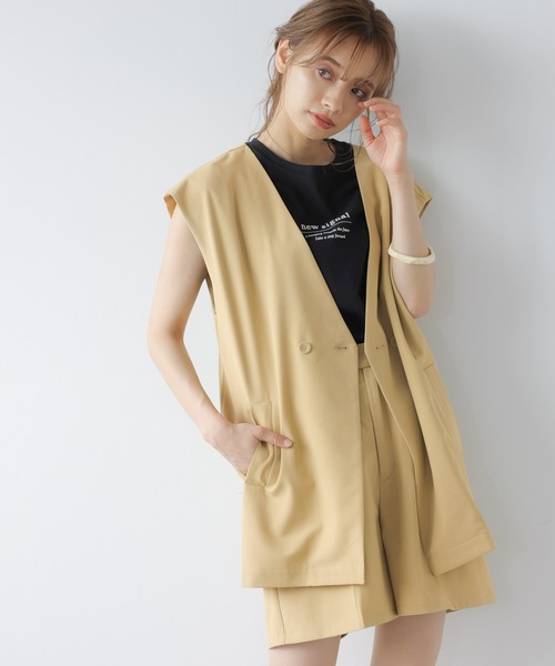 mysty woman（ミスティウーマン）の「センタープレスショートパンツ 958780（その他パンツ・レディース・イエロー/アイボリー/モカ・FREE）」の4枚目の写真