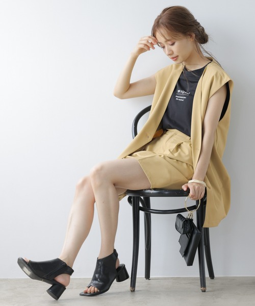 mysty woman（ミスティウーマン）の「センタープレスショートパンツ 958780（その他パンツ・レディース・イエロー/アイボリー/モカ・FREE）」の5枚目の写真