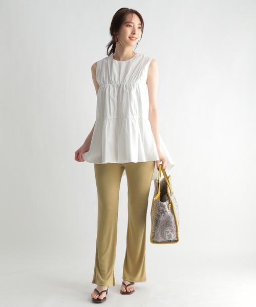 Andemiu（アンデミュウ）の「カットリブパンツ954696（その他パンツ・レディース・イエロー/グレー・FREE）」の6枚目の写真