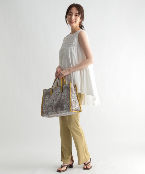 Andemiu（アンデミュウ）の「カットリブパンツ954696（その他パンツ・レディース・イエロー/グレー・FREE）」の9枚目の写真