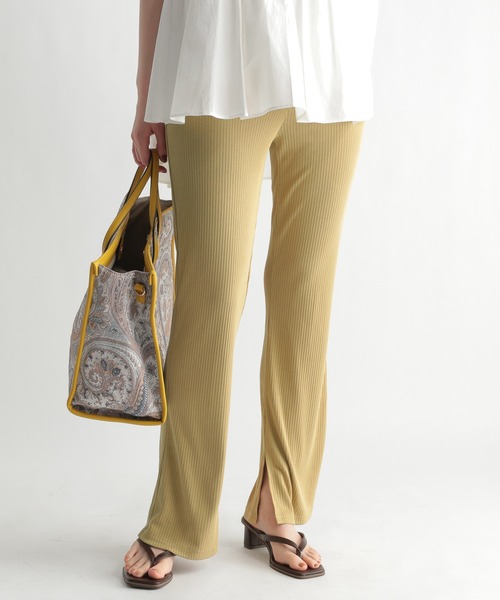 Andemiu（アンデミュウ）の「カットリブパンツ954696（その他パンツ・レディース・イエロー/グレー・FREE）」の14枚目の写真