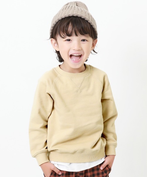 devirock(デビロック)の「無地スウェットトレーナー(スウェット・キッズ・ベージュ/ライトブラウン/杢グレー/モカ/スモークピンク/ラベンダー/ブラック/ブルーグレー/オートミール/マスタード/レッド/グリーン/パープル系その他/イエロー/ダークグリーン/カーキ・140cm/150cm/80cm/90cm/160cm/130cm/110cm/100cm/120cm)」の7枚目の写真