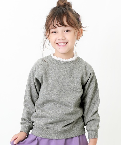 devirock(デビロック)の「無地スウェットトレーナー(スウェット・キッズ・ベージュ/ライトブラウン/杢グレー/モカ/スモークピンク/ラベンダー/ブラック/ブルーグレー/オートミール/マスタード/レッド/グリーン/パープル系その他/イエロー/ダークグリーン/カーキ・140cm/150cm/80cm/90cm/160cm/130cm/110cm/100cm/120cm)」の4枚目の写真