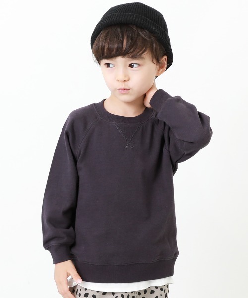 devirock(デビロック)の「無地スウェットトレーナー(スウェット・キッズ・ベージュ/ライトブラウン/杢グレー/モカ/スモークピンク/ラベンダー/ブラック/ブルーグレー/オートミール/マスタード/レッド/グリーン/パープル系その他/イエロー/ダークグリーン/カーキ・140cm/150cm/80cm/90cm/160cm/130cm/110cm/100cm/120cm)」の12枚目の写真