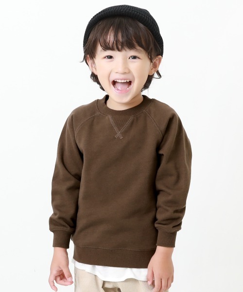 devirock(デビロック)の「無地スウェットトレーナー(スウェット・キッズ・ベージュ/ライトブラウン/杢グレー/モカ/スモークピンク/ラベンダー/ブラック/ブルーグレー/オートミール/マスタード/レッド/グリーン/パープル系その他/イエロー/ダークグリーン/カーキ・140cm/150cm/80cm/90cm/160cm/130cm/110cm/100cm/120cm)」の6枚目の写真