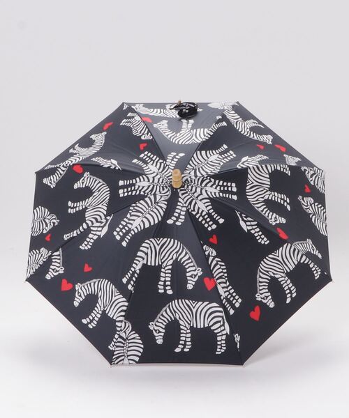 BOHEMIANS（ボヘミアンズ）の「BOHEMIANS/ボヘミアンズ　LOVE ZEBRA PARASOL　傘（長傘・レディース・ブラック・FREE）」の2枚目の写真