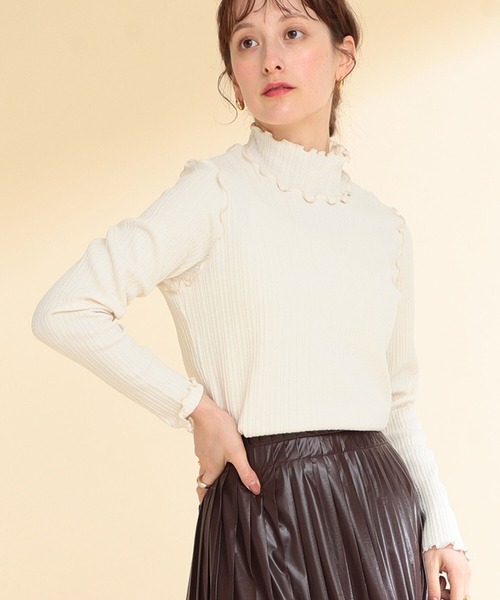 Ray BEAMS（レイビームス）の「Ray BEAMS / ランダム リブ メロー ハイネック カットソー（Tシャツ/カットソー・レディース・オフホワイト/キャメル/グリーン系その他2・ONE SIZE）」の5枚目の写真