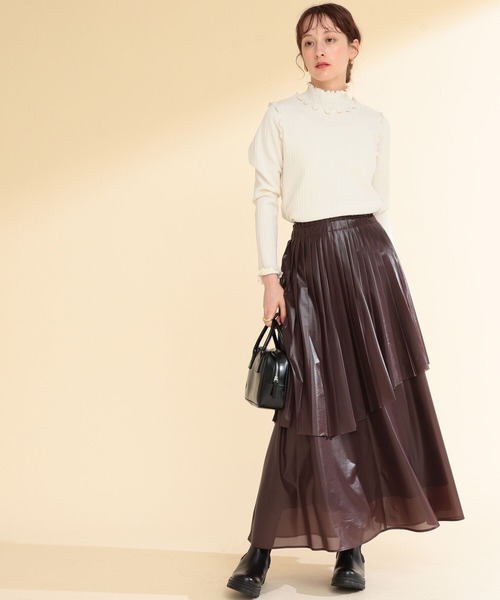 Ray BEAMS（レイビームス）の「Ray BEAMS / ランダム リブ メロー ハイネック カットソー（Tシャツ/カットソー・レディース・オフホワイト/キャメル/グリーン系その他2・ONE SIZE）」の7枚目の写真