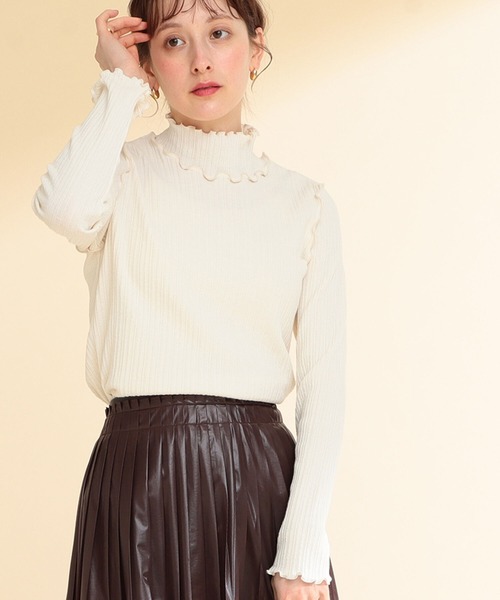 Ray BEAMS（レイビームス）の「Ray BEAMS / ランダム リブ メロー ハイネック カットソー（Tシャツ/カットソー・レディース・オフホワイト/キャメル/グリーン系その他2・ONE SIZE）」の6枚目の写真