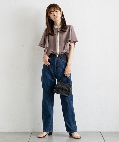 prose verse（プロズヴェール）の「フリルスリーブセンタータックブラウス（シャツ/ブラウス・レディース・ブラック/アイボリー/ブルー/ブラウン・MEDIUM）」の15枚目の写真